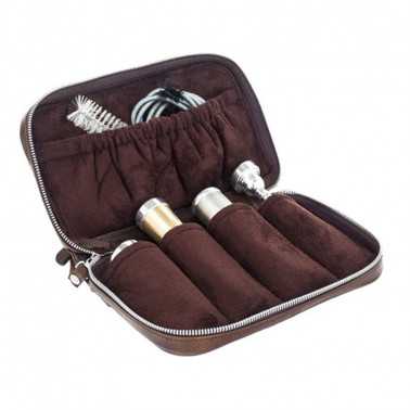 FUNDA 4 BOQUILLAS TROMPETA KGUBRASS PIEL MARRON -2